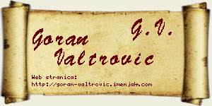 Goran Valtrović vizit kartica
